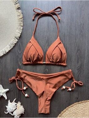 New Rust Triangle Tie Bikini Set - Unbranded Women's Swim
